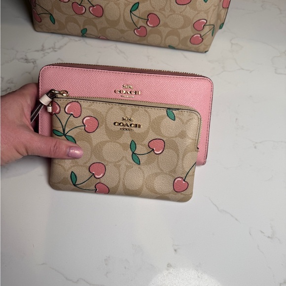 Coach Cream and Pink Wallet with Playful Fruit Print - Picture 5 of 7
